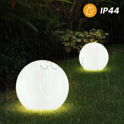 Большой садовый LED-шар 30 см на солнечной батарее — Lumiled Atris, холодный свет 6500K, IP44