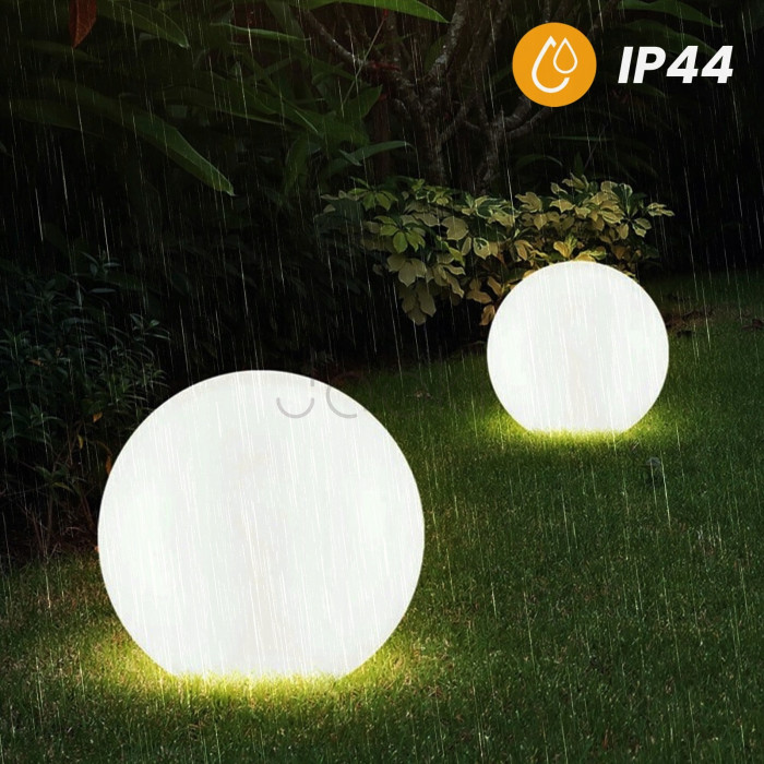 Большой садовый LED-шар 30 см на солнечной батарее — Lumiled Atris, холодный свет 6500K, IP44