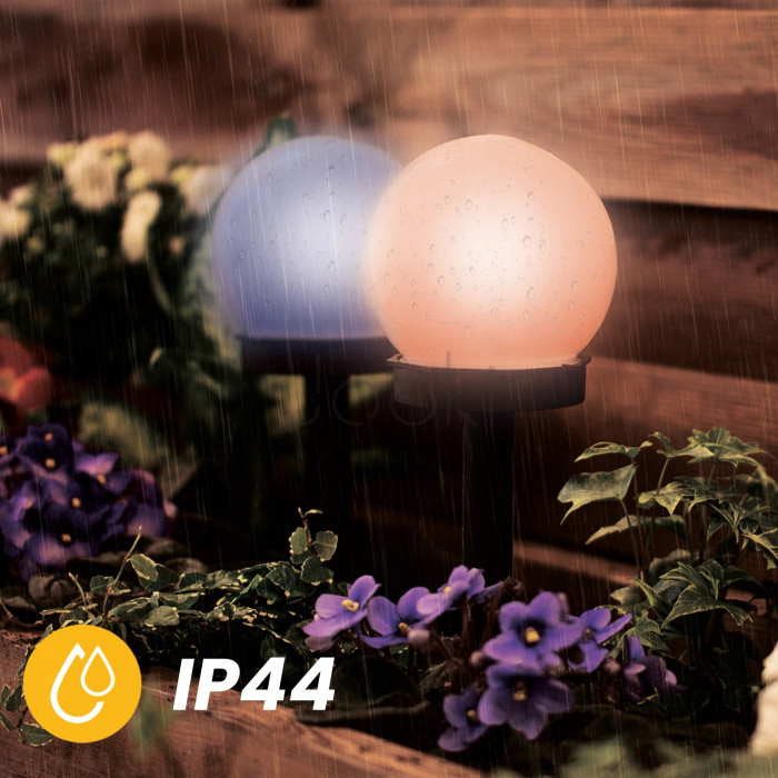 Набор 6шт садовых LED шаров 10см с цветным RGB светом, светильник на солнечной батарее — Lumiled Atris