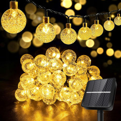 Солнечная гирлянда 100 LED-шариков, SuperLED Soli — длина 19 м, теплый белый свет, IP65, датчик сумерков, для сада, террасы