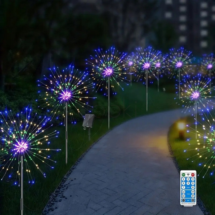Комплект 4x сонячних ламп SuperLED "Деревце RGB" з пультом і USB