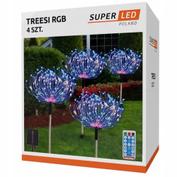 Комплект 4x сонячних ламп SuperLED "Деревце RGB" з пультом і USB