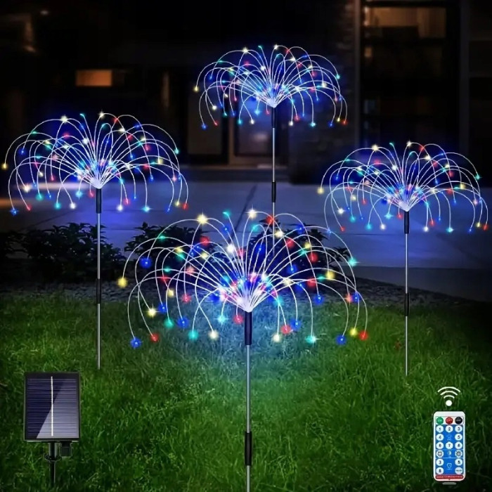 Комплект 4x сонячних ламп SuperLED "Деревце RGB" з пультом і USB