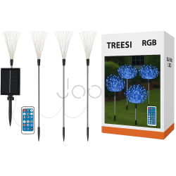 Комплект 4x сонячних ламп SuperLED "Деревце RGB" з пультом і USB