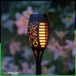 Садовая солнечная LED лампа факел с эффектом пламени, набор 4шт Lumiled серии Ignis