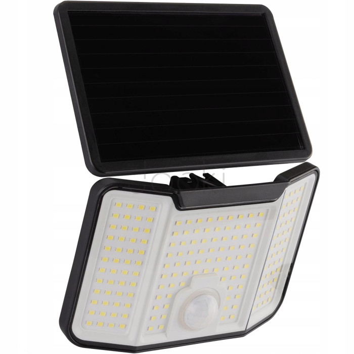 Сонячний LED‑прожектор Lumiled LENO 10 Вт широкий кут освітлення, з датчиком руху і сутінків — IP44, 800 лм, холодне біле світло 6500K