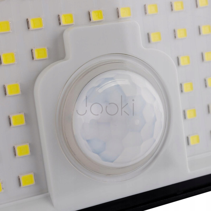 Сонячний LED‑прожектор Lumiled LENO 10 Вт широкий кут освітлення, з датчиком руху і сутінків — IP44, 800 лм, холодне біле світло 6500K