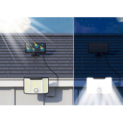 Сонячний LED‑прожектор Lumiled LENO 10 Вт широкий кут освітлення, з датчиком руху і сутінків — IP44, 800 лм, холодне біле світло 6500K