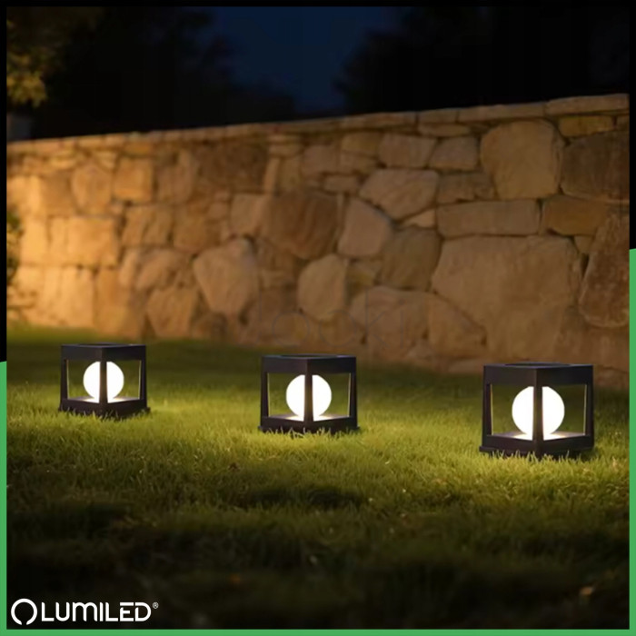 Сонячний садовий LED світильник Lumiled KWADRUS 3000K, для стовпів огорожі, паркану та тераси, IP44