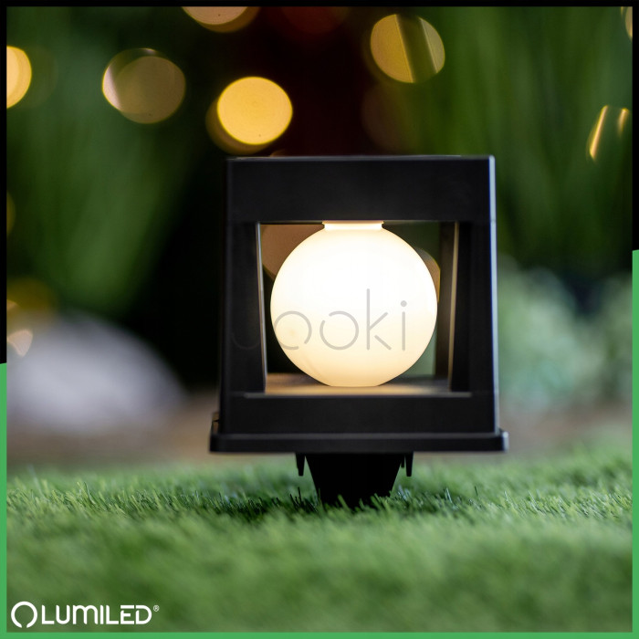 Сонячний садовий LED світильник Lumiled KWADRUS 3000K, для стовпів огорожі, паркану та тераси, IP44