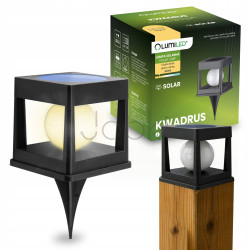 Сонячний садовий LED світильник Lumiled KWADRUS 3000K, для стовпів огорожі, паркану та тераси, IP44