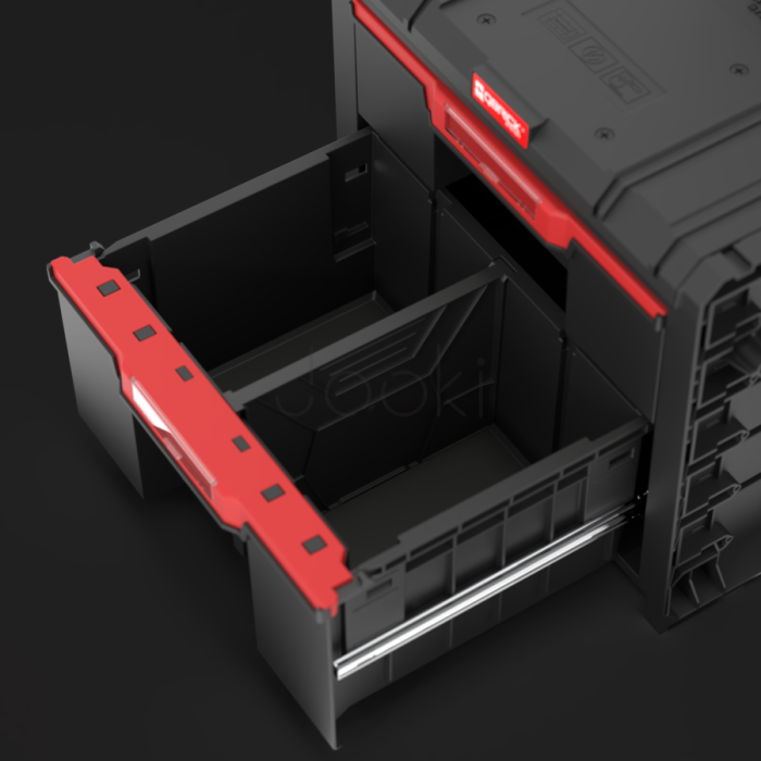 Ящик для інструментів на колесах Qbrick System PRO Cart 2.0 Plus Drawer 2 — 2 висувні шухляди, телескопічна ручка