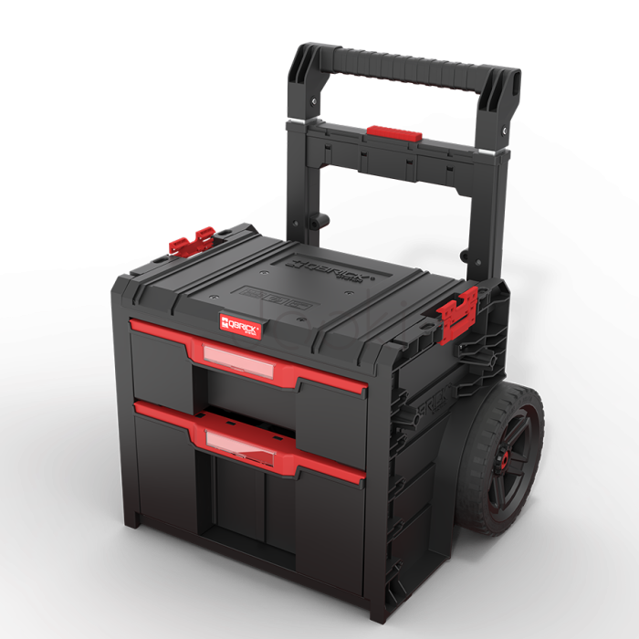 Ящик для інструментів на колесах Qbrick System PRO Cart 2.0 Plus Drawer 2 — 2 висувні шухляди, телескопічна ручка