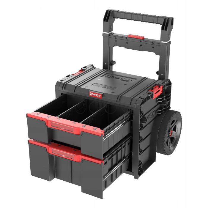 Ящик для інструментів на колесах Qbrick System PRO Cart 2.0 Plus Drawer 2 — 2 висувні шухляди, телескопічна ручка