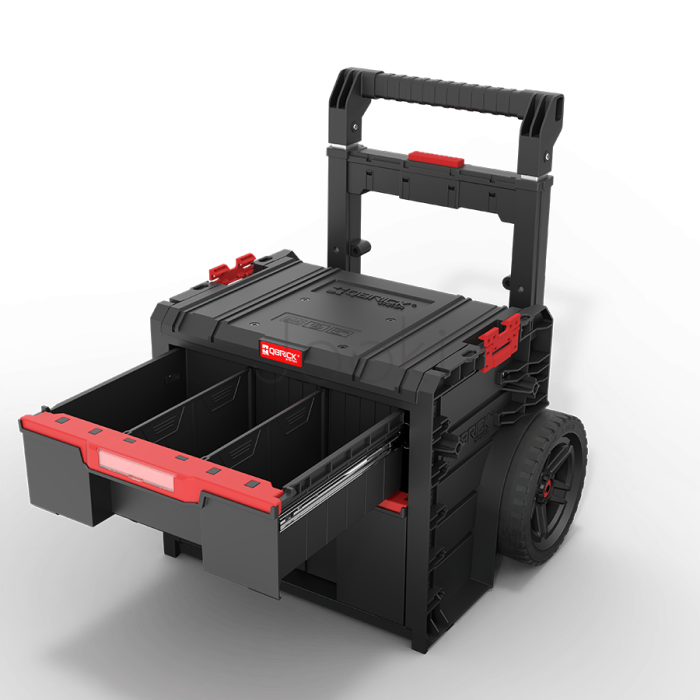 Ящик для інструментів на колесах Qbrick System PRO Cart 2.0 Plus Drawer 2 — 2 висувні шухляди, телескопічна ручка