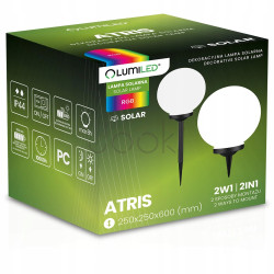 Садовый декоративный RGB шар 25 см Lumiled серии Atris — LED светильник на солнечной батарее, IP44