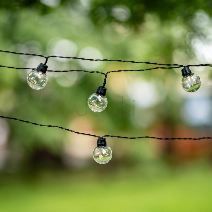 Солнечная гирлянда 20 LED-шариков, 7,59 м, теплый свет 3000K, IP44 Lumiled GLADI 2