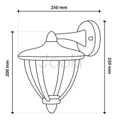Настенный фасадный фонарь Lumiled серии Aretos — сменная лампа E27, металлический корпус черный, IP44, 230 В