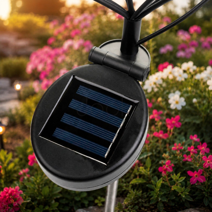 Набір 2шт сонячний садовий LED світильник-деревце 70 см, 80 LED, теплий колір 2700K, LUMILED ALISMA