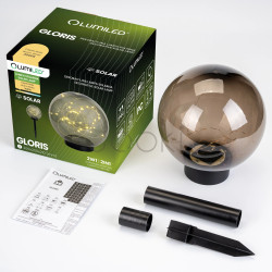 Садовий світильник-куля на сонячній батареї Lumiled GLORIS, 20 см, 3000K, IP44