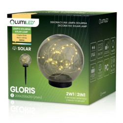 Садовий світильник-куля на сонячній батареї Lumiled GLORIS, 20 см, 3000K, IP44