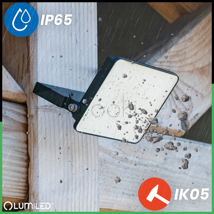 LED-прожектор для зовнішнього використання Lumiled серії AZZLER — 20W, 2400 lm, 4000K, IP65, регульований кут, чорний