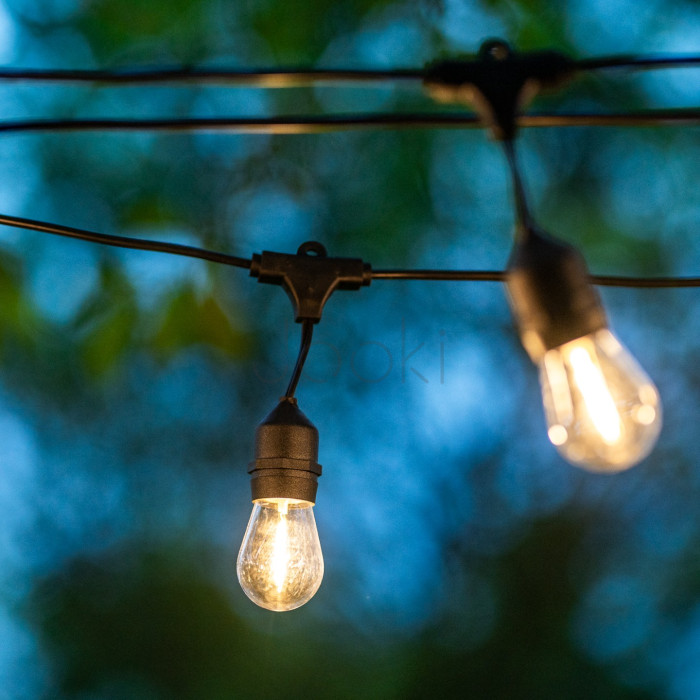 Світлодіодна сонячна гірлянда 30 LED лампочок+2шт в подарунок, 20м, тепле світло 2700K, пульт ДУ, зарядка USB, Lumiled Sollis