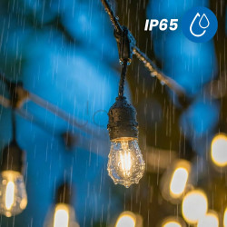 Солнечная садовая LED-гирлянда Lumiled SOLLIS 2, 10,4 м, 15 ламп, пульт ДУ, USB-C, теплый свет 2700K, IP65