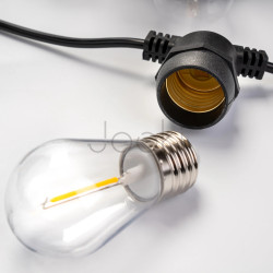 Солнечная LED гирлянда Lumiled SOLENA 20 м, 40 ламп E27, пульт ДУ, USB-C, 2700K, IP65