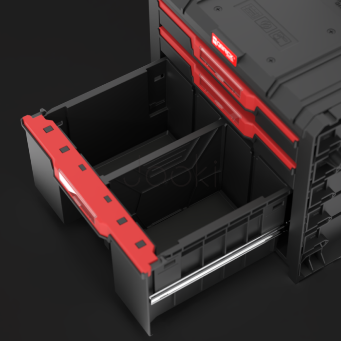Ящик для инструментов на колесах Qbrick System PRO Cart 2.0 Plus Drawer 3 — 3 выдвижных ящика, телескопическая ручка