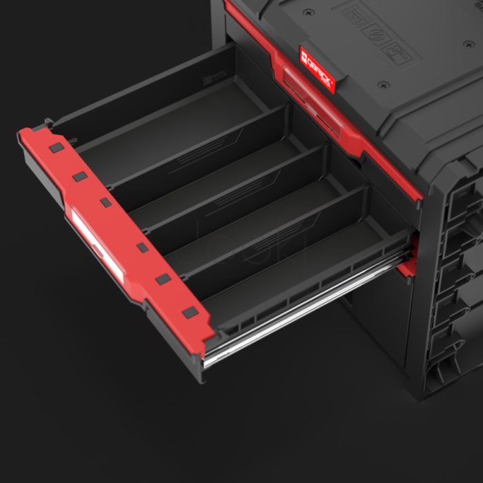 Ящик для инструментов на колесах Qbrick System PRO Cart 2.0 Plus Drawer 3 — 3 выдвижных ящика, телескопическая ручка