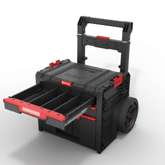 Ящик для инструментов на колесах Qbrick System PRO Cart 2.0 Plus Drawer 3 — 3 выдвижных ящика, телескопическая ручка