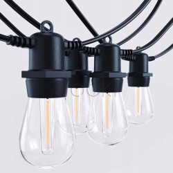 Садовая гирлянда 15м с 15 LED-лампами E27 - декоративное освещение для сада, террасы, балкона, SuperLED