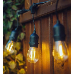 Садовая гирлянда 15м с 15 LED-лампами E27 - декоративное освещение для сада, террасы, балкона, SuperLED
