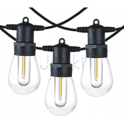 Садовая гирлянда 15м с 15 LED-лампами E27 - декоративное освещение для сада, террасы, балкона, SuperLED