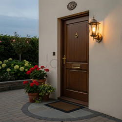 Настенный наружный светильник, ретро-фонарь, патина, E27, IP44, Lumiled Bellis