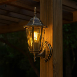 Настенный наружный светильник, ретро-фонарь, патина, E27, IP44, Lumiled Bellis