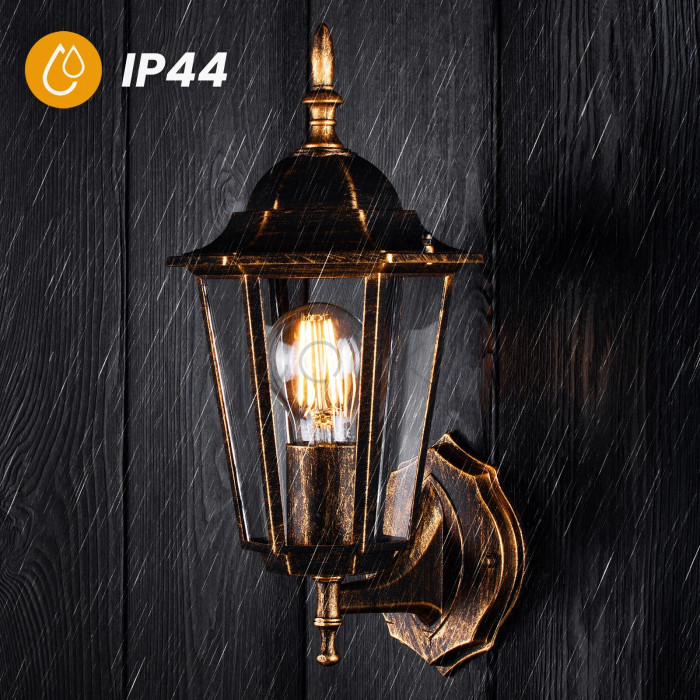 Настенный наружный светильник, ретро-фонарь, патина, E27, IP44, Lumiled Bellis