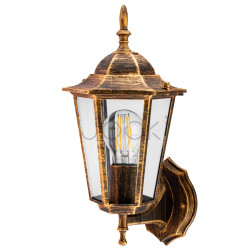 Настенный наружный светильник, ретро-фонарь, патина, E27, IP44, Lumiled Bellis