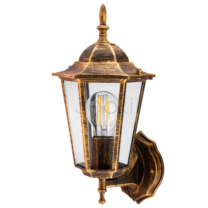 Настенный наружный светильник, ретро-фонарь, патина, E27, IP44, Lumiled Bellis