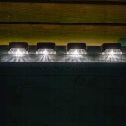 Комплект из 4 солнечных светильников Lumiled серии STICO — нейтральный белый свет 4000K, монтаж для лестницы/террасы, защита IP44