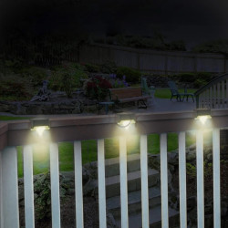 Комплект из 4 солнечных светильников Lumiled серии STICO — нейтральный белый свет 4000K, монтаж для лестницы/террасы, защита IP44