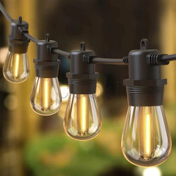 Сонячна гірлянда SuperLED Soli 10 м — 10 LED лампочок, тепле світло, водозахист IP65, пульт, зарядка USB