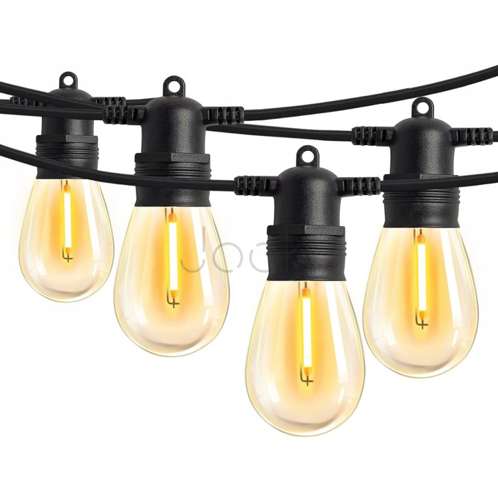Сонячна гірлянда SuperLED Soli 10 м — 10 LED лампочок, тепле світло, водозахист IP65, пульт, зарядка USB