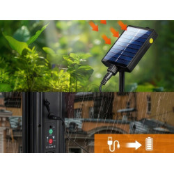 Сонячна гірлянда SuperLED Soli 10 м — 10 LED лампочок, тепле світло, водозахист IP65, пульт, зарядка USB