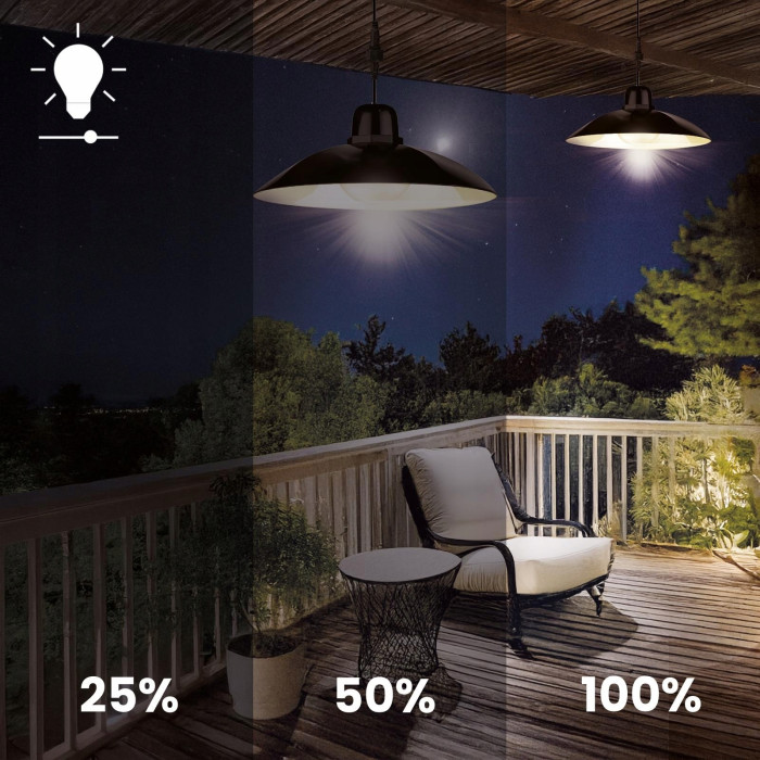 Двойная подвесная LED-люстра для сада – солнечный светильник Lumiled Atris, нейтральный белый свет 4000K, пульт, датчик сумерек, IP44