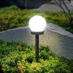 Набор белых садовых LED-шаров 10см на солнечной батарее 12шт — SmartLED, холодный свет 6500K, IP44