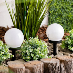 Набор белых садовых LED-шаров 10см на солнечной батарее 12шт — SmartLED, холодный свет 6500K, IP44