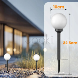 Набор белых садовых LED-шаров 10см на солнечной батарее 12шт — SmartLED, холодный свет 6500K, IP44
