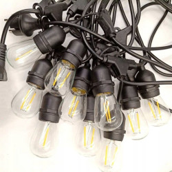 Садова гірлянда 20м з 20 LED-лампами E27 — зовнішнє декоративне освітлення з можливістю з'єднання, SuperLED